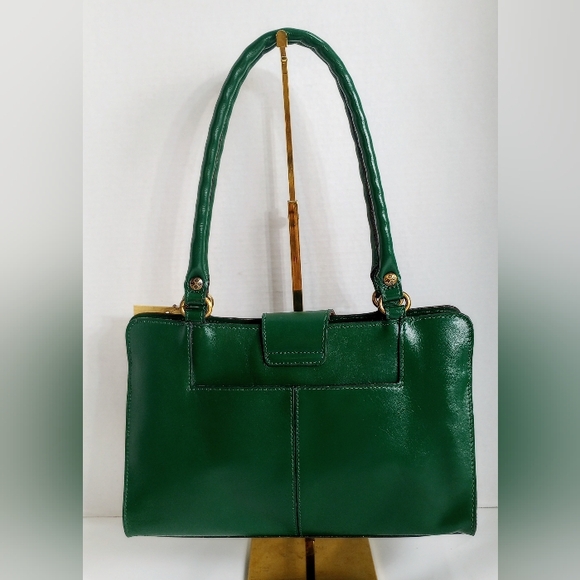 NWT Patricia Nash Tooled Leather Rienzo Satchel Shoulder Bag, Soft Green - Picture 4 of 15